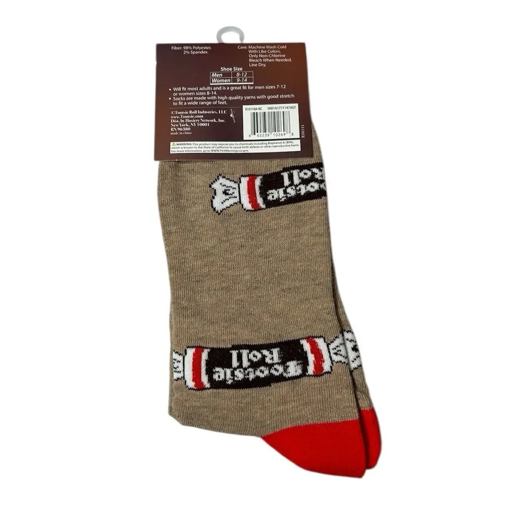 4x Tootsie Roll and Tootsie Pops Novelty Crew Socks Adult Set One Size